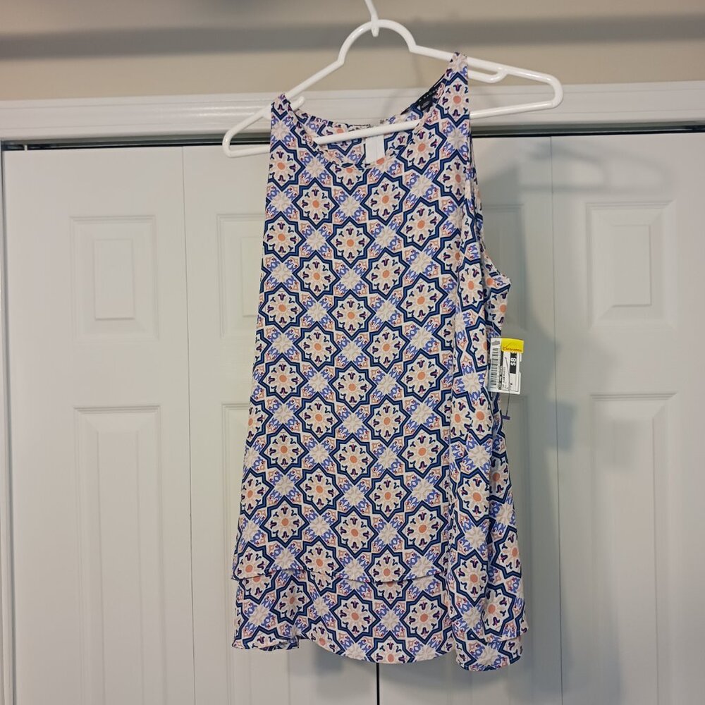 #21 3/$18 - Zac & Rachel Blue/Orange Tank Top Size M